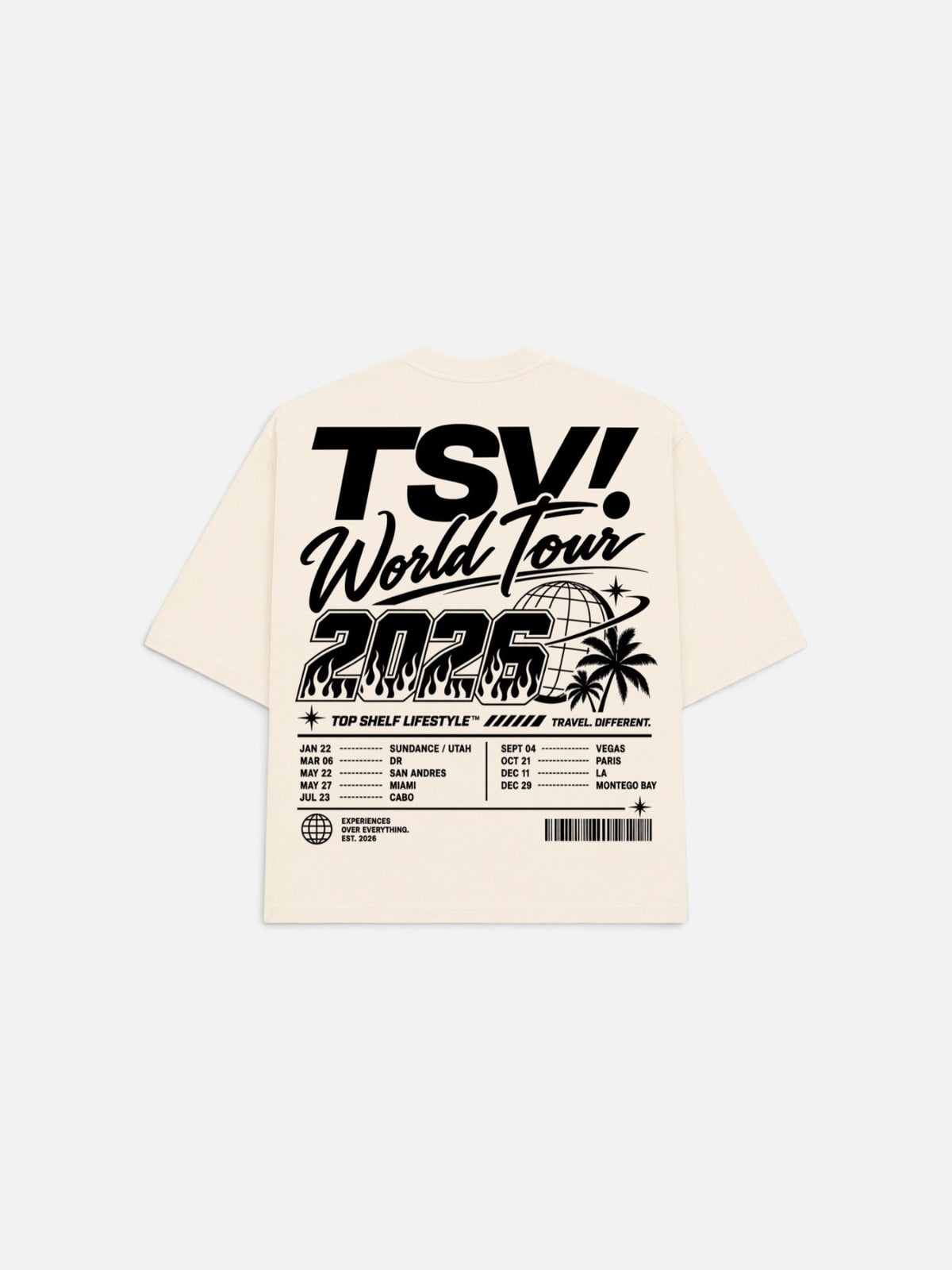 TSV World Tour ’26 Oversized Tee — Cream
