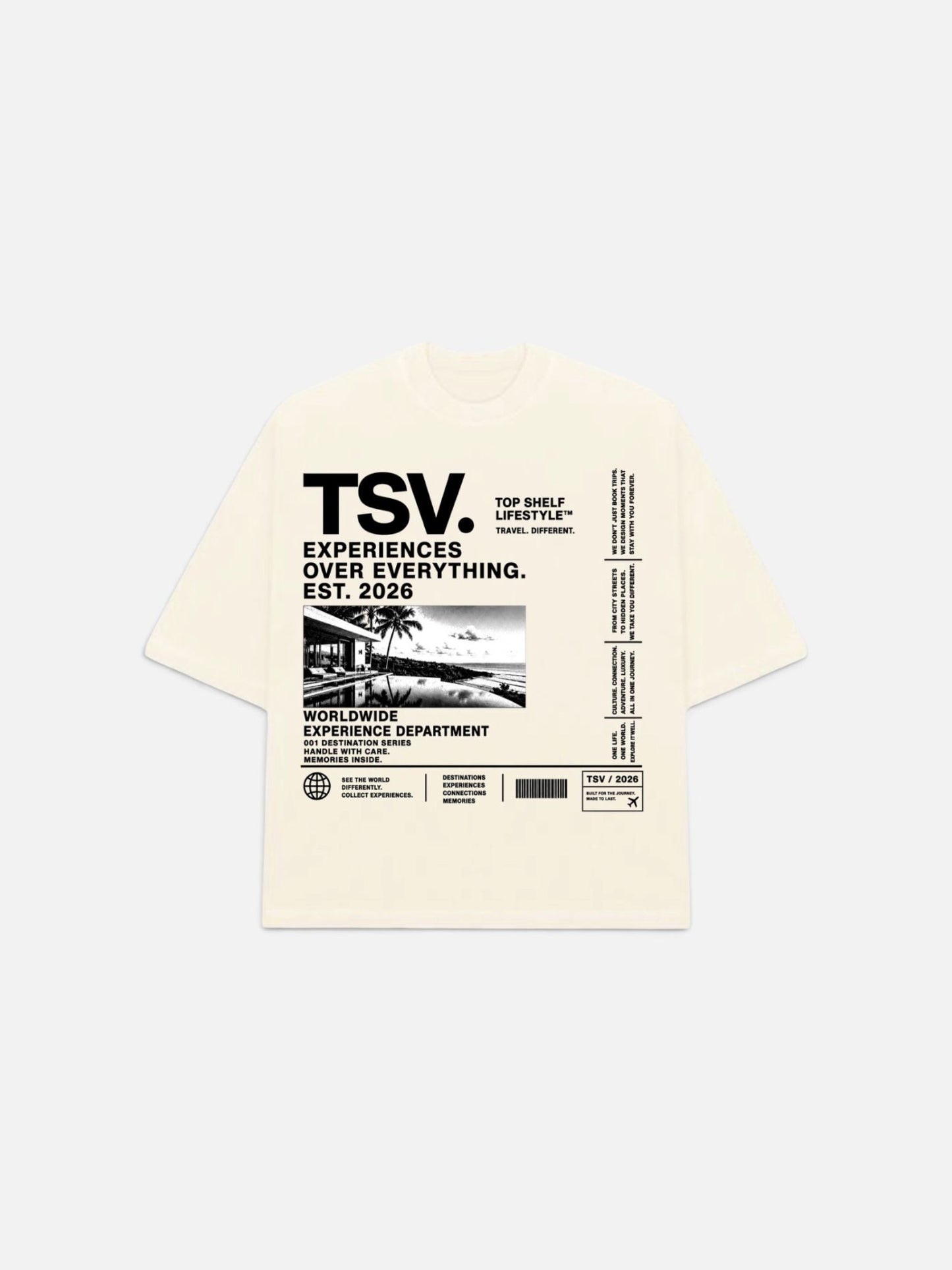 TSV Experiences Over Everything Oversized Tee — Cream