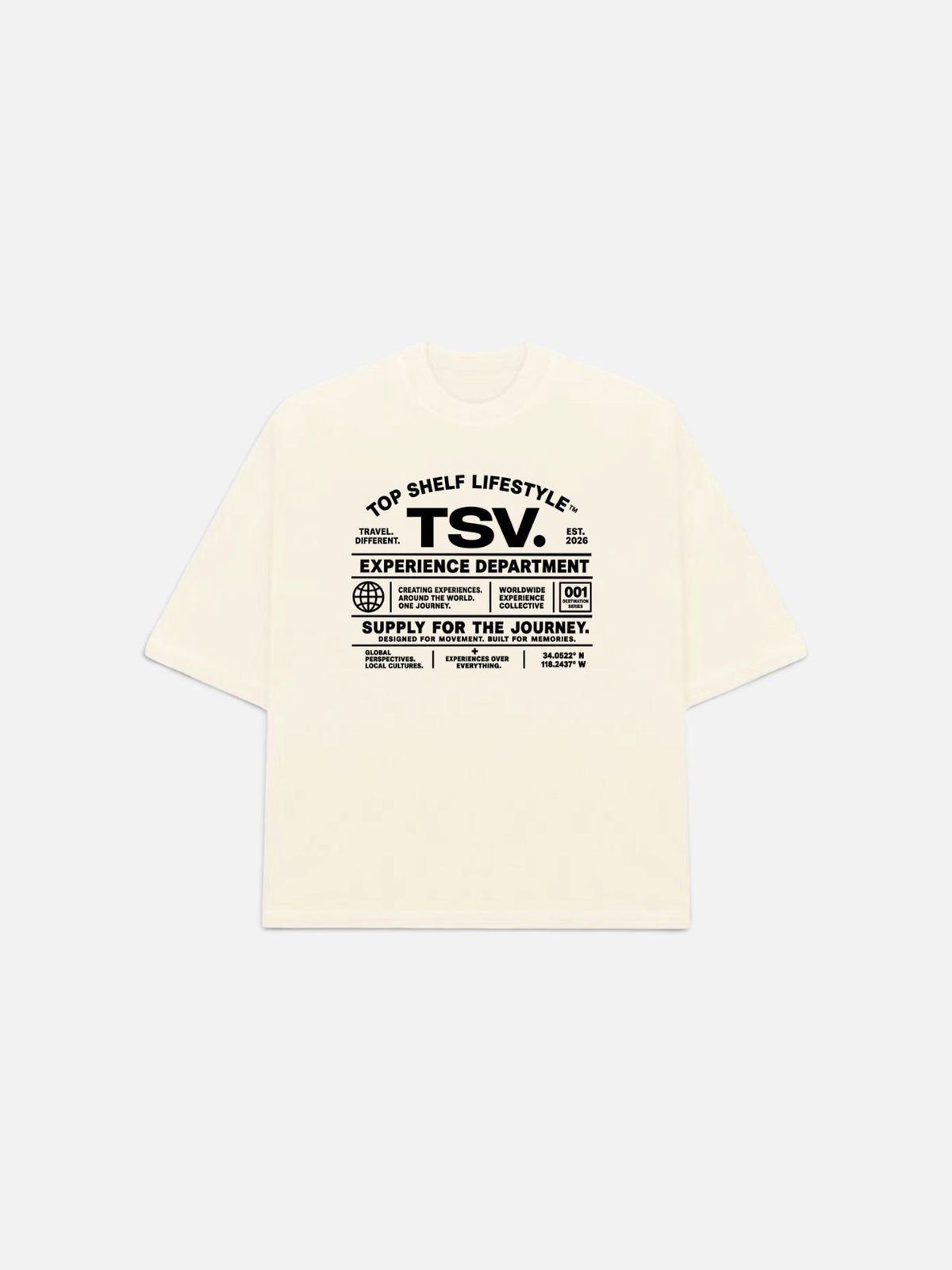 TSV Experience Department Oversized Tee — Cream