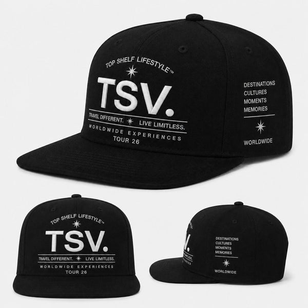 TSV Worldwide Experiences Tour ’26 Snapback — Black