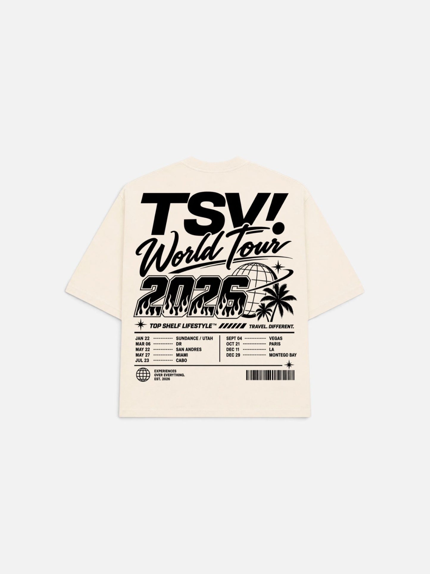 TSV World Tour ’26 Oversized Tee — Cream